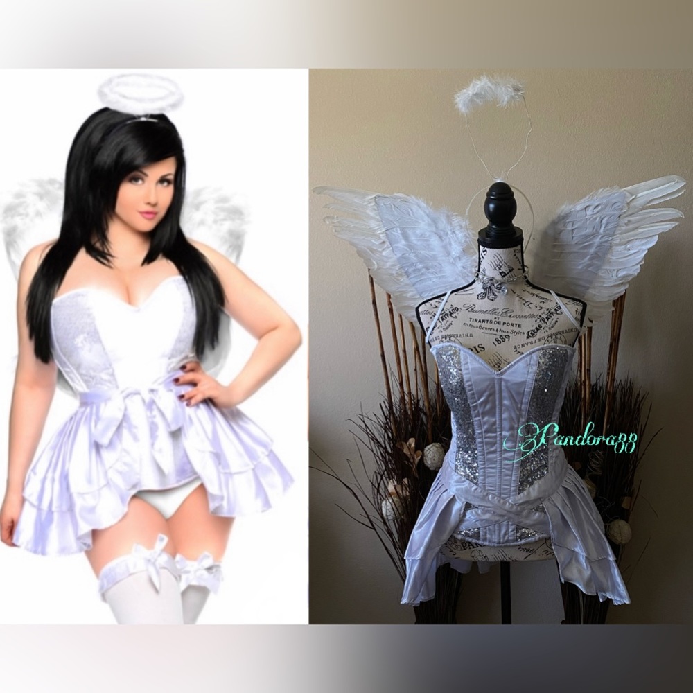 Sexy angel corset burlesque costume
